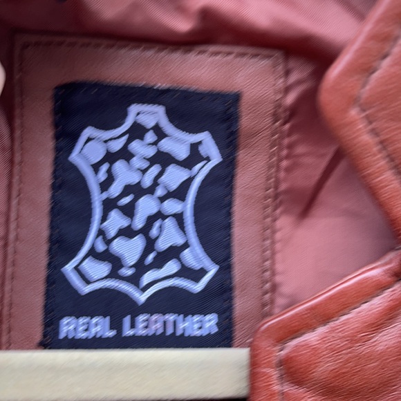 🌺 REAL LEATHER; Brand New with Tags! British Tan Leather Jacket Misses Sz. XS!! - Picture 3 of 13